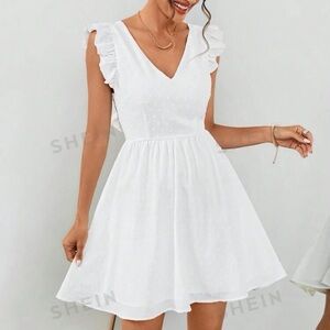 NWOT White Mini Dress For Graduation Spring and Summer Coastal Grandma